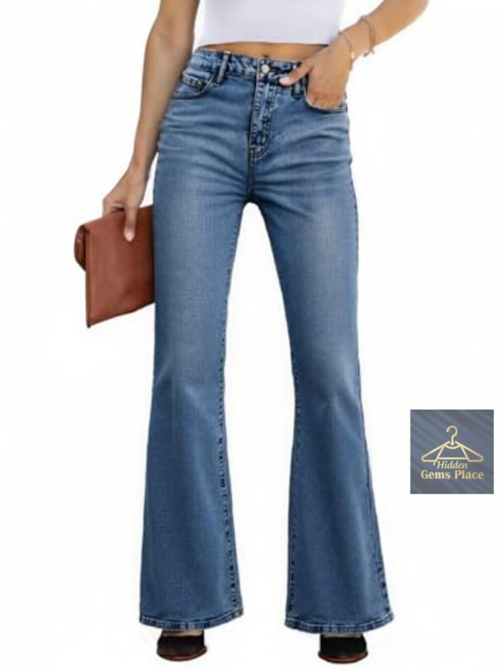 High Waisted Flare Bootcut Jeans for Women Stretchy Retro Y2K Bell Bottom Denim